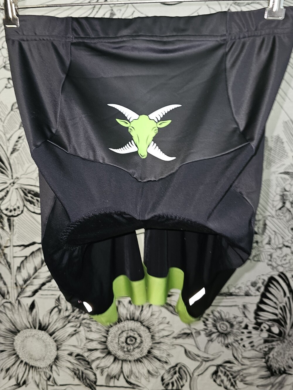 Giordana Black Cycling Padded Shorts with Green Goat Logo 30" Waist